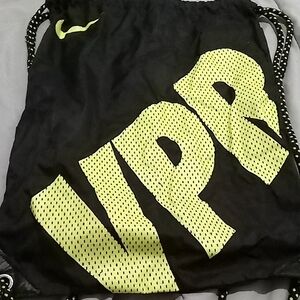 Nike Black and Yellow Drawstring Bag